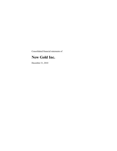 Thumbnail New Gold Financial Statement 2010