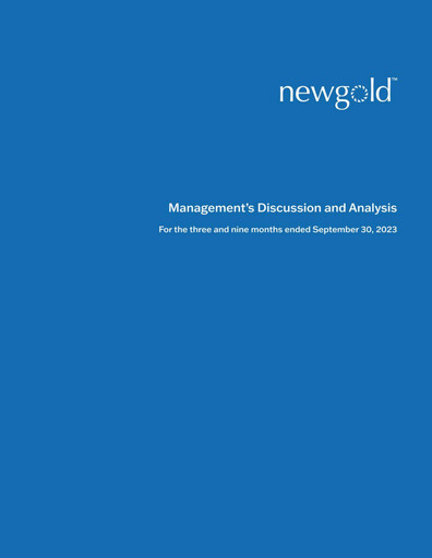 Vorschaubild New Gold Quartalsbericht 2023-q3