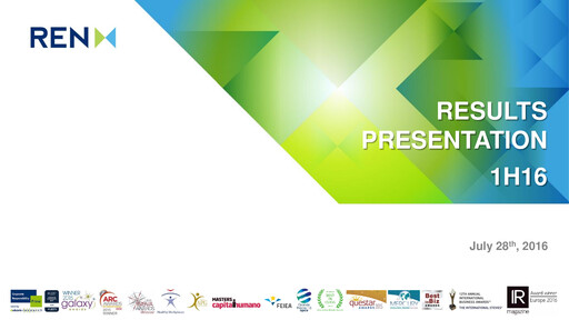 Vorschaubild REN (Redes Energéticas Nacionais) Halbjahresbericht 2016-h1