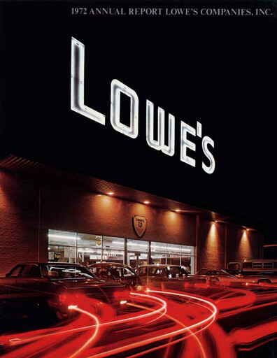 Miniature Lowe's Companies Rapport annuel 1972