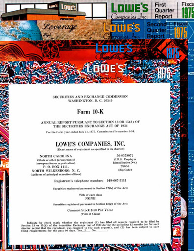 Miniature Lowe's Companies Rapport annuel 1975