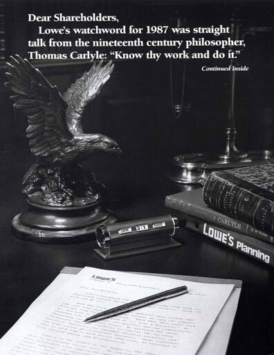 Miniature Lowe's Companies Rapport annuel 1987