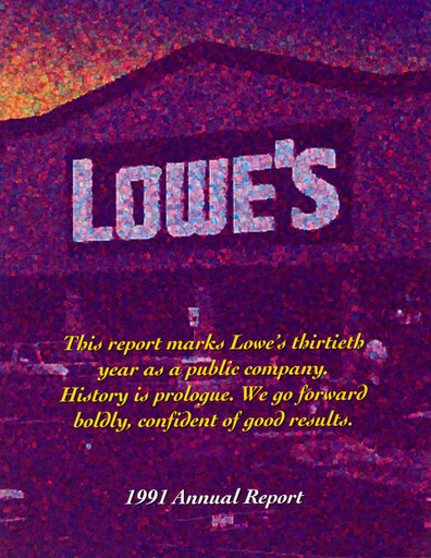 Miniature Lowe's Companies Rapport annuel 1991