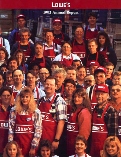 Miniature Lowe's Companies Rapport annuel 1992