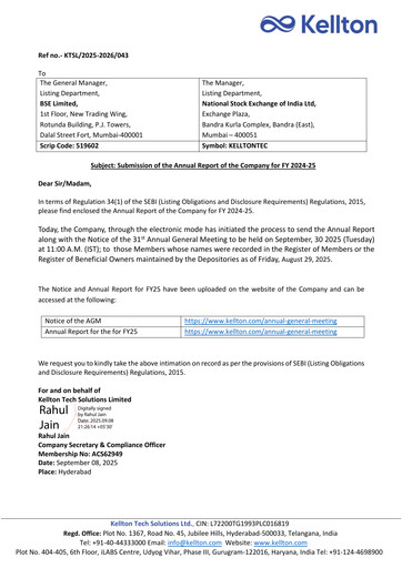 Vorschaubild Kellton Tech Solutions Jahresbericht 2024-2025