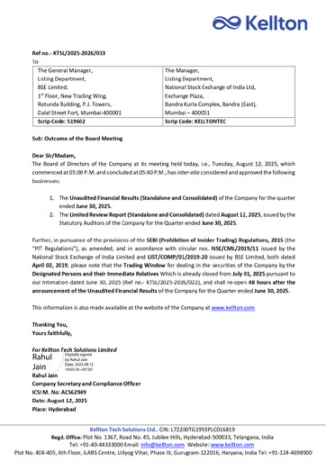 Miniature Kellton Tech Solutions Rapport trimestriel 2025-q1