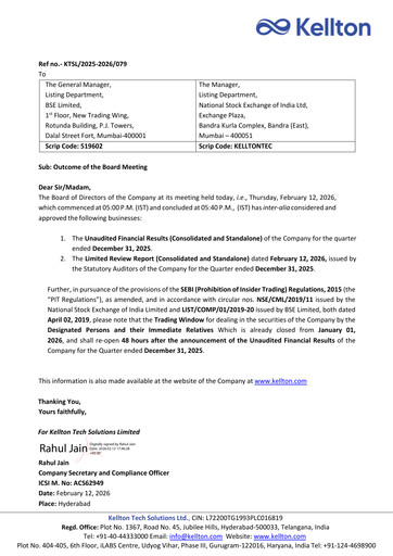 Miniature Kellton Tech Solutions Rapport trimestriel 2025-q3