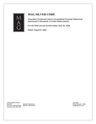 Thumbnail MAG Silver Quarterly Report 2025-q2