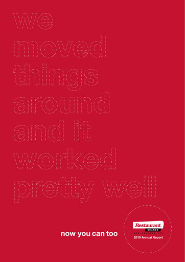 Thumbnail Restaurant Brands New Zealand Annual Report 2010