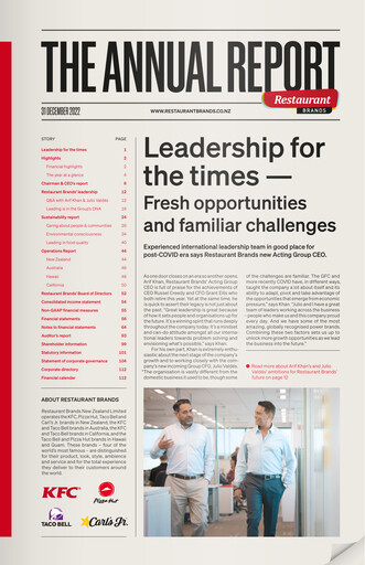 Thumbnail Restaurant Brands New Zealand Annual Report 2022