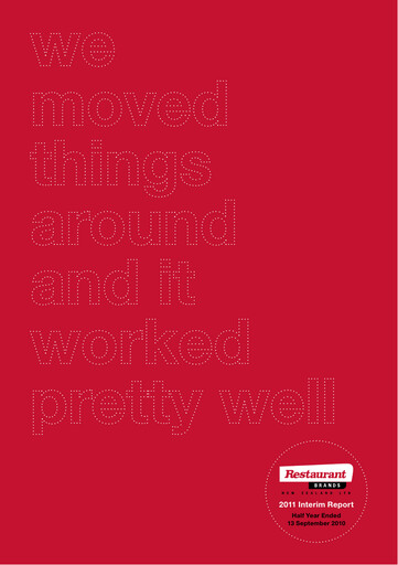 Thumbnail Restaurant Brands New Zealand Half-year Report 2010-2011