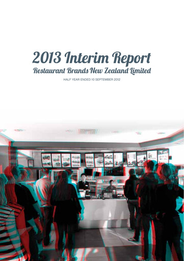 Thumbnail Restaurant Brands New Zealand Half-year Report 2012-2013