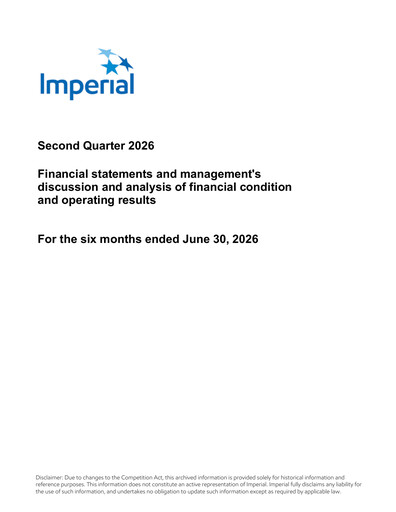 Vorschaubild Imperial Oil
 Quartalsbericht 2026-q2