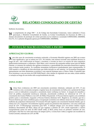 Miniature Corticeira Amorim Rapport annuel 2003