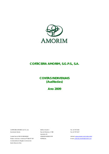 Vorschaubild Corticeira Amorim Finanzmitteilung 2009