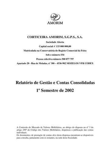 Thumbnail Corticeira Amorim Half-year Report 2002-h1