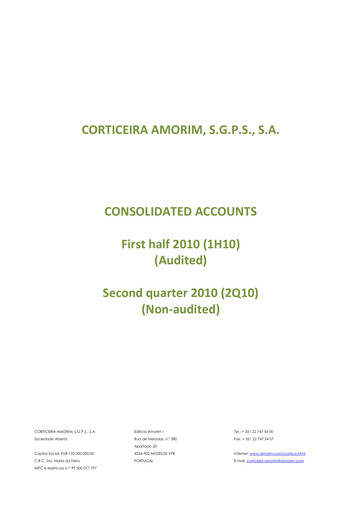 Thumbnail Corticeira Amorim Half-year Report 2010-h1