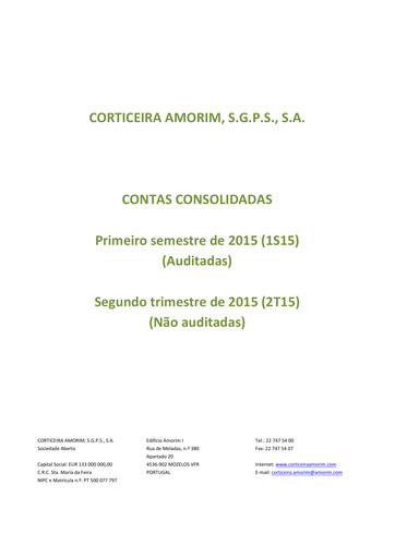 Thumbnail Corticeira Amorim Half-year Report 2015-h1