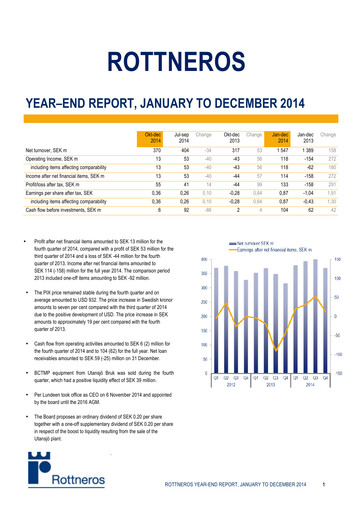 Thumbnail Rottneros Financial Statement 2014