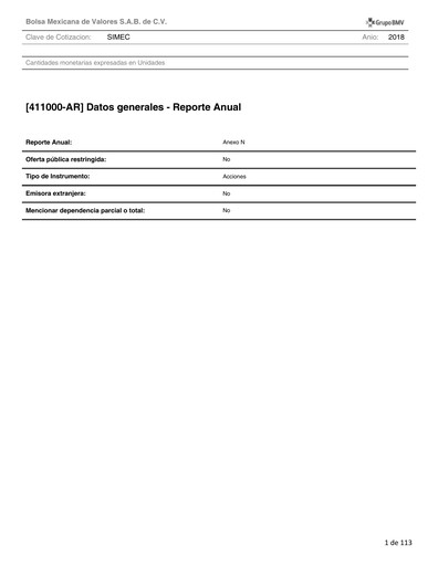 Thumbnail Grupo Simec Annual Report 2018