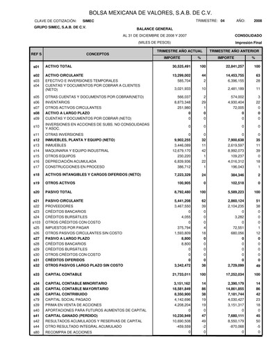 Thumbnail Grupo Simec Quarterly Report 2008-q4