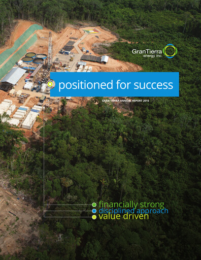 Thumbnail Gran Tierra Energy Annual Report 2015