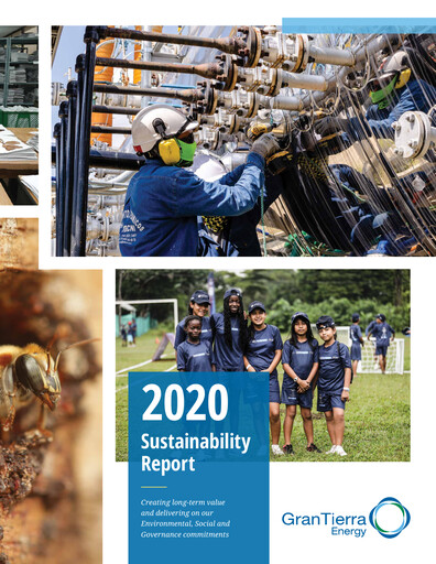 Thumbnail Gran Tierra Energy Sustainability Report 2020