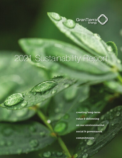 Thumbnail Gran Tierra Energy Sustainability Report 2021