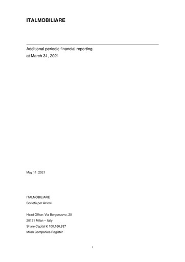Vorschaubild Italmobiliare Quartalsbericht 2021-q1