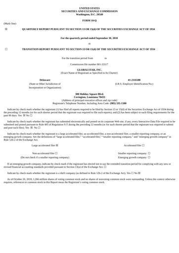 Thumbnail Globalstar
 Quarterly Report 2018-q3