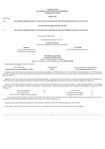 Thumbnail Globalstar
 Quarterly Report 2025-q2