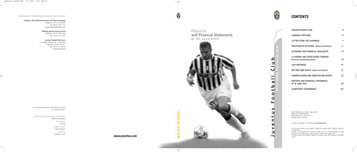 Miniature Juventus Turin
 Rapport annuel 2003-2004