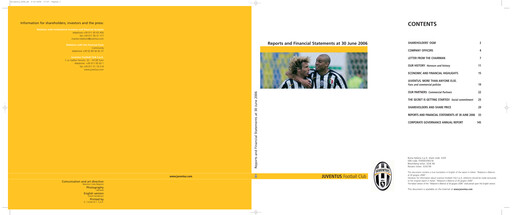 Miniature Juventus Turin
 Rapport annuel 2005-2006