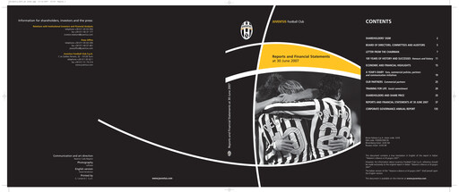 Miniature Juventus Turin
 Rapport annuel 2006-2007