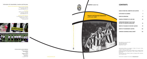 Miniature Juventus Turin
 Rapport annuel 2007-2008