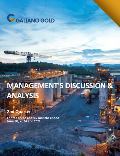 Thumbnail Galiano Gold Quarterly Report 2024-q2