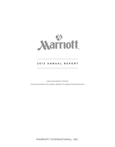 Vorschaubild Marriott International Jahresbericht 2013