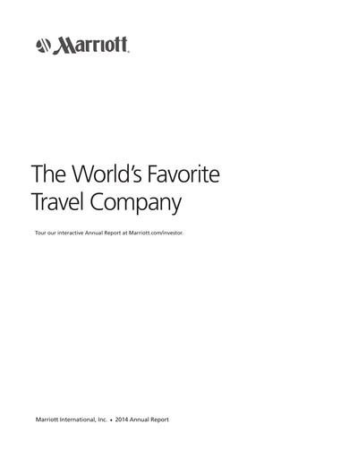 Vorschaubild Marriott International Jahresbericht 2014