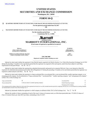 Thumbnail Marriott International Quarterly Report 2017-q2