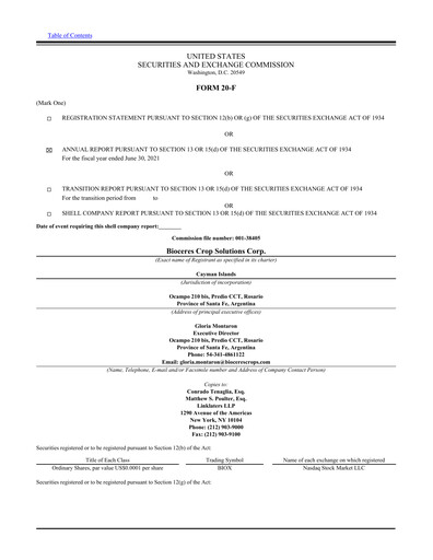 Thumbnail Bioceres Crop Solutions
 Annual Report fy2021