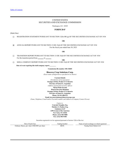 Thumbnail Bioceres Crop Solutions
 Annual Report fy2023