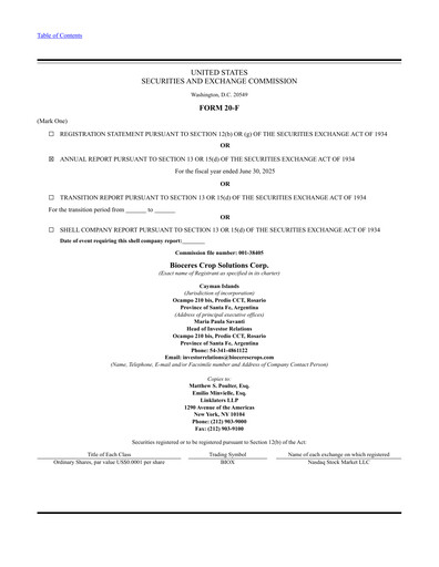 Thumbnail Bioceres Crop Solutions
 Annual Report fy2025