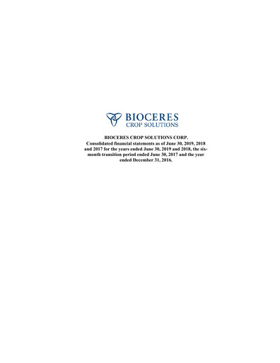 Thumbnail Bioceres Crop Solutions
 Financial Statement fy2019