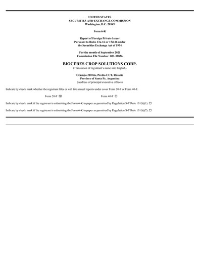 Vorschaubild Bioceres Crop Solutions
 Finanzmitteilung fy2021