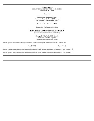 Vorschaubild Bioceres Crop Solutions
 Finanzmitteilung fy2024