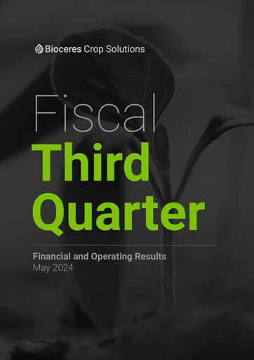 Thumbnail Bioceres Crop Solutions
 Quarterly Report fy2024-q3