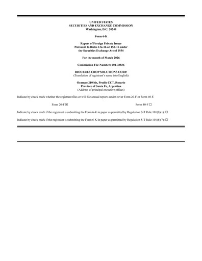 Thumbnail Bioceres Crop Solutions
 Quarterly Report fy2026-q2