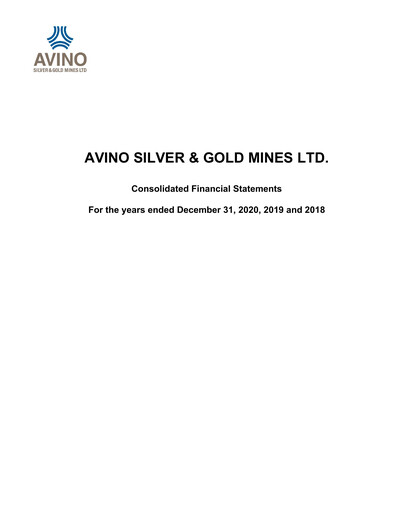 Thumbnail Avino Silver & Gold Mines
 Financial Statement 2020