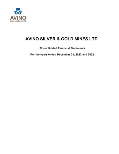 Thumbnail Avino Silver & Gold Mines
 Financial Statement 2023