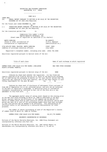 Thumbnail Martin Marietta Materials Annual Report 1997